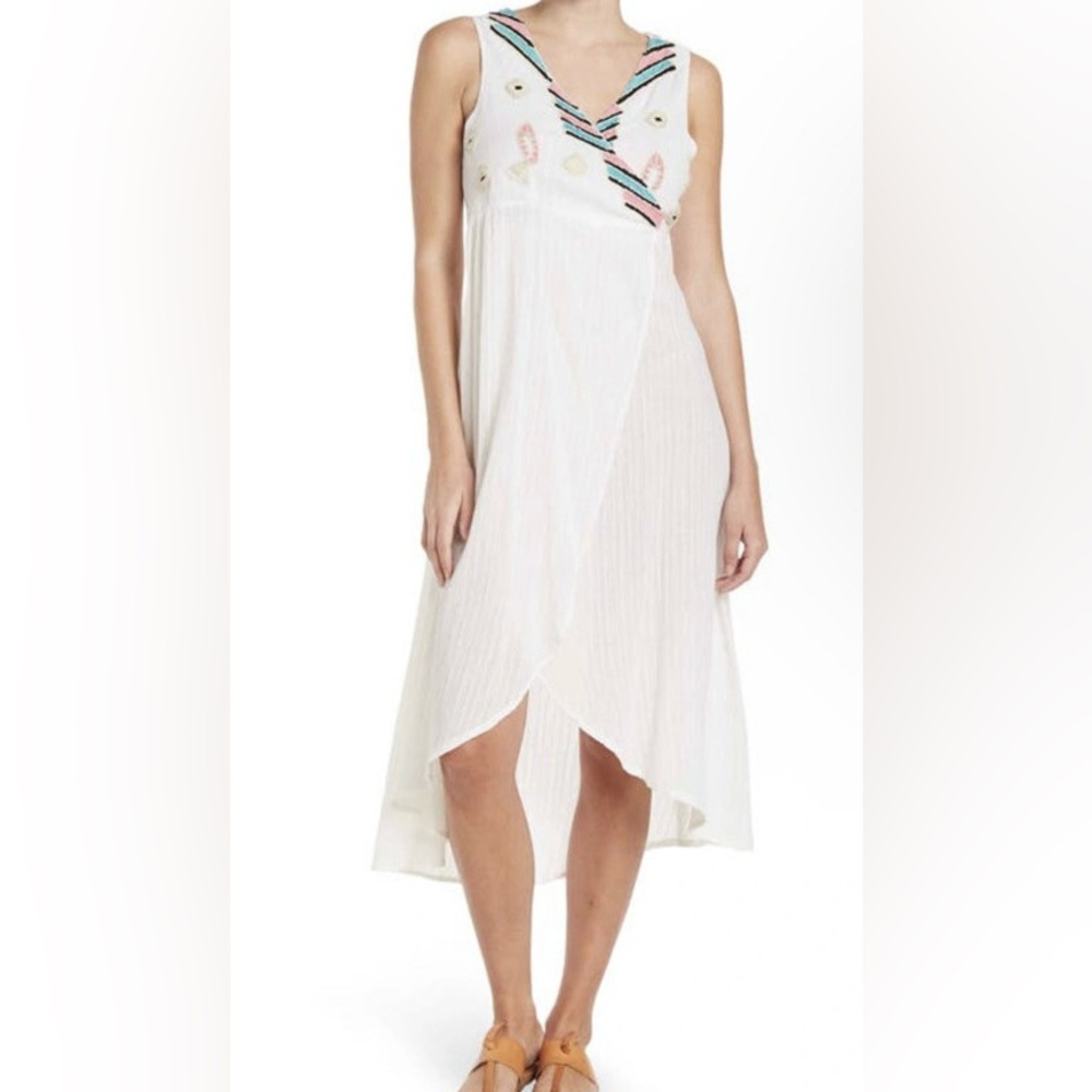 NWOT- AREA Stars Mayan Wrap Dress with Embroidery-Size XS